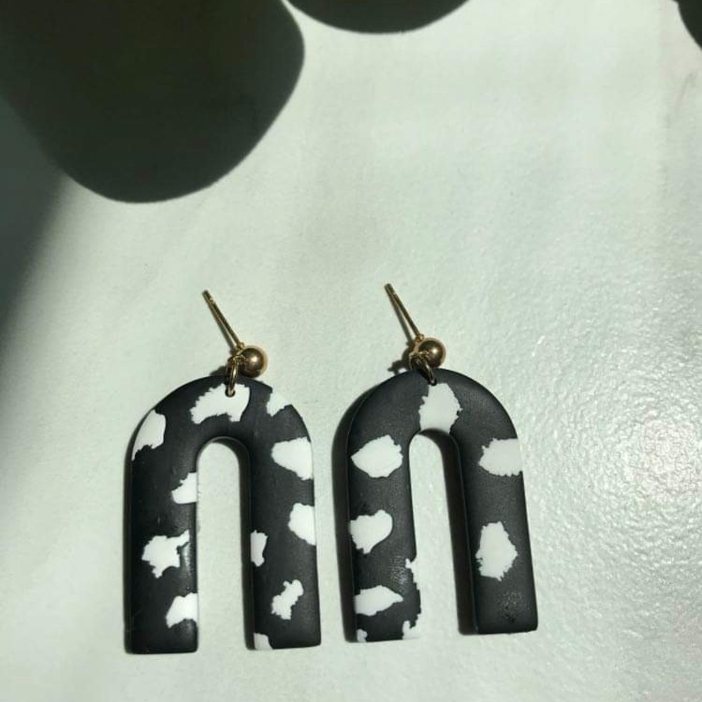 Black and White Arch Earrings